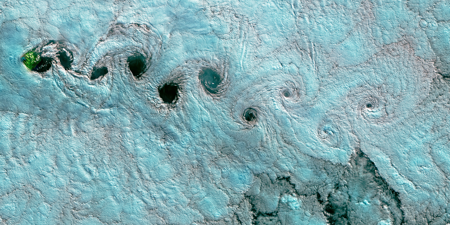 Satellite image of vortices in the earth's atmosphere
