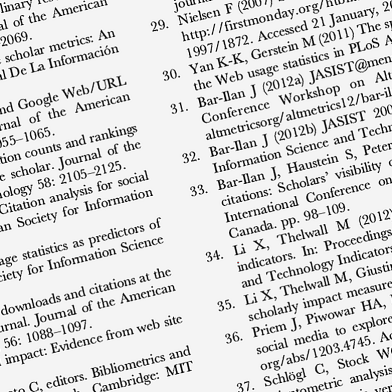 Illustration of a bibliography of a scientific paper